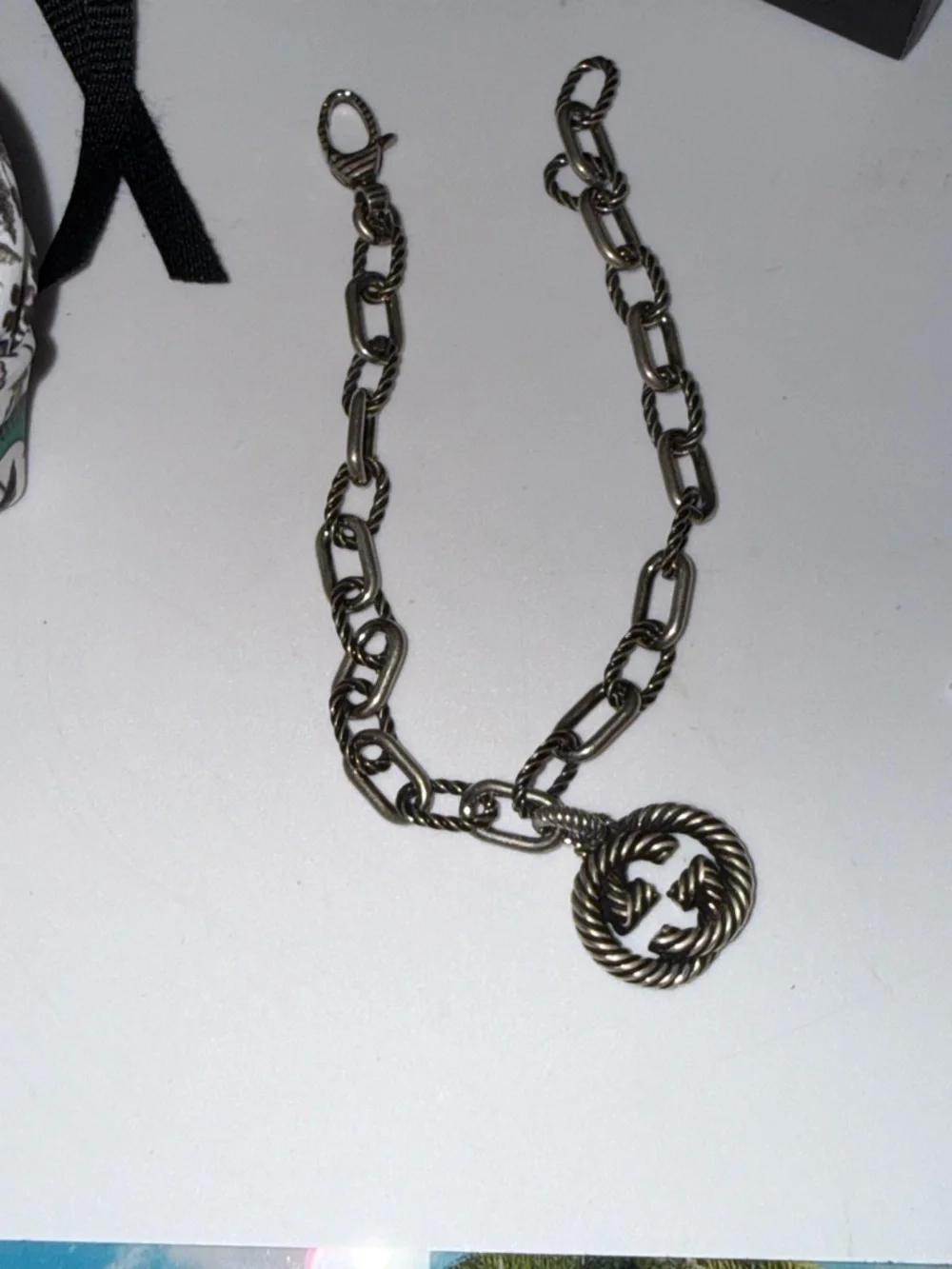 Gucci Twisted Rope Interlocking G Silver Bracelet - Picture 5 of 5